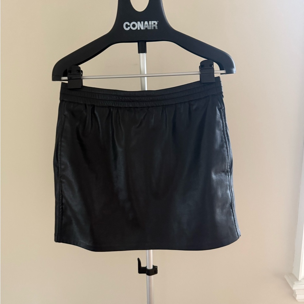 Babaton Black Vegan Mini Skirt